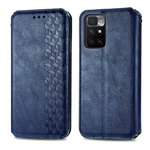 Funda de Cuero Cartera con Soporte Carcasa S01D para Xiaomi Redmi Note 11 4G (2021) Azul