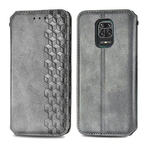 Funda de Cuero Cartera con Soporte Carcasa S01D para Xiaomi Redmi Note 9 Pro Max Gris