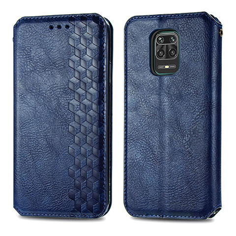 Funda de Cuero Cartera con Soporte Carcasa S01D para Xiaomi Redmi Note 9S Azul