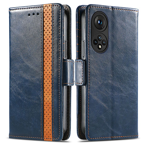 Funda de Cuero Cartera con Soporte Carcasa S02D para Huawei Honor 50 5G Azul