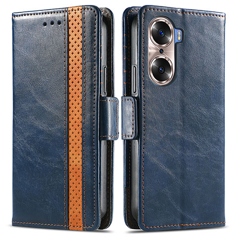 Funda de Cuero Cartera con Soporte Carcasa S02D para Huawei Honor 60 5G Azul