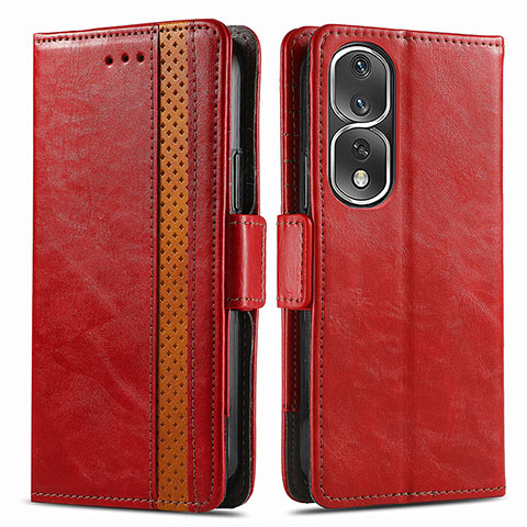 Funda de Cuero Cartera con Soporte Carcasa S02D para Huawei Honor 80 Pro Flat 5G Rojo