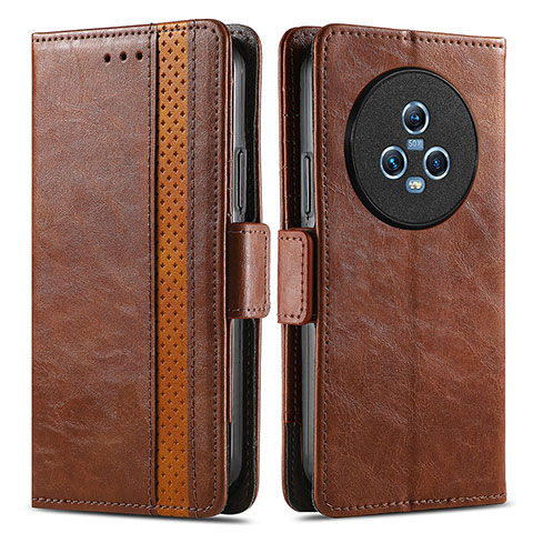 Funda de Cuero Cartera con Soporte Carcasa S02D para Huawei Honor Magic5 5G Marron