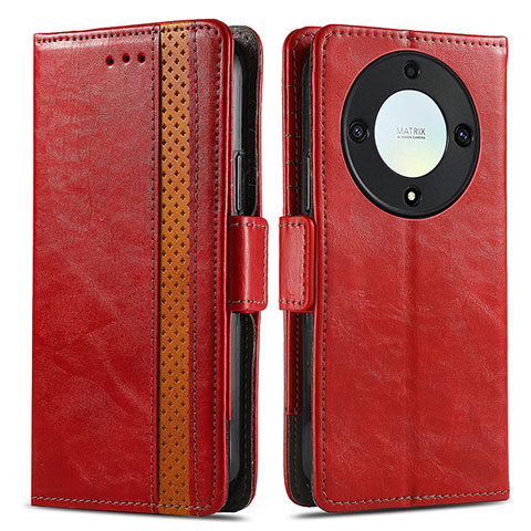 Funda de Cuero Cartera con Soporte Carcasa S02D para Huawei Honor Magic5 Lite 5G Rojo