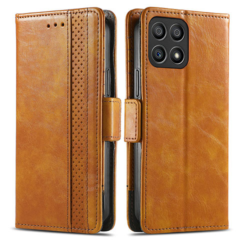 Funda de Cuero Cartera con Soporte Carcasa S02D para Huawei Honor X30i Marron Claro