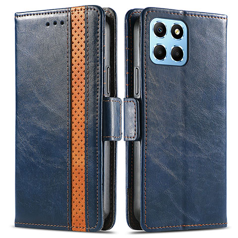 Funda de Cuero Cartera con Soporte Carcasa S02D para Huawei Honor X8 5G Azul