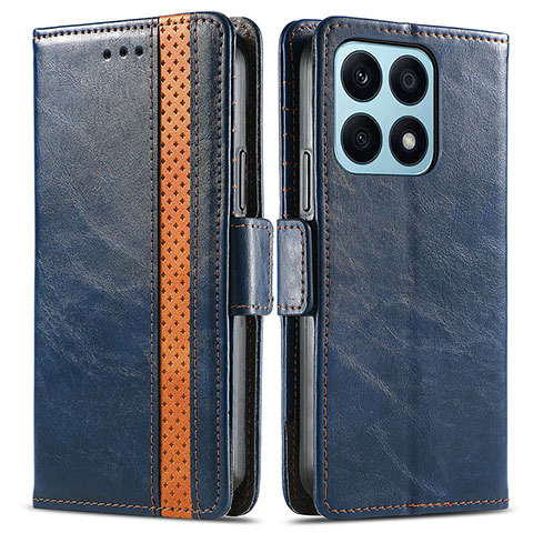 Funda de Cuero Cartera con Soporte Carcasa S02D para Huawei Honor X8a 4G Azul