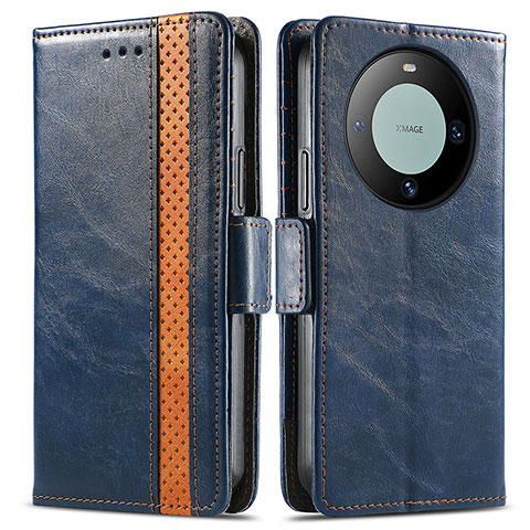 Funda de Cuero Cartera con Soporte Carcasa S02D para Huawei Mate 60 Pro Azul