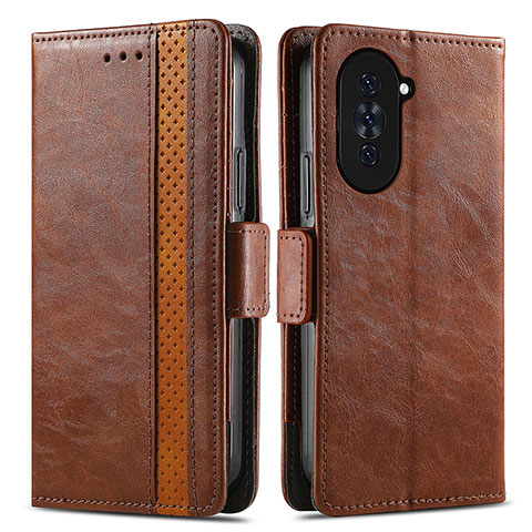 Funda de Cuero Cartera con Soporte Carcasa S02D para Huawei Nova 10 Marron