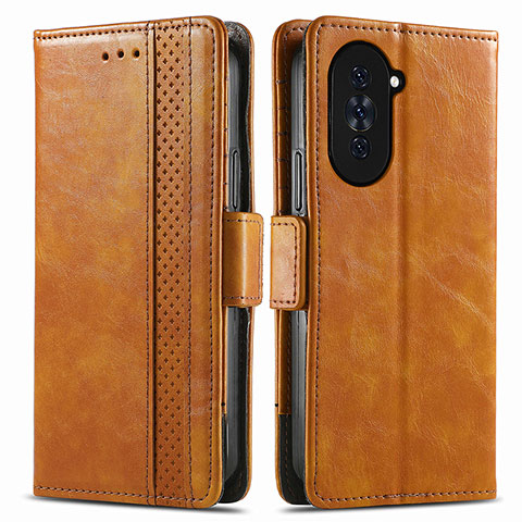 Funda de Cuero Cartera con Soporte Carcasa S02D para Huawei Nova 10 Pro Marron Claro