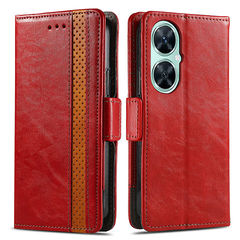 Funda de Cuero Cartera con Soporte Carcasa S02D para Huawei Nova 11i Rojo