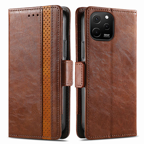 Funda de Cuero Cartera con Soporte Carcasa S02D para Huawei Nova Y61 Marron