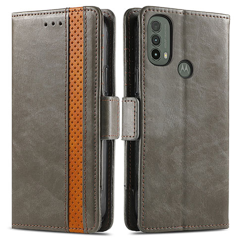 Funda de Cuero Cartera con Soporte Carcasa S02D para Motorola Moto E20 Gris