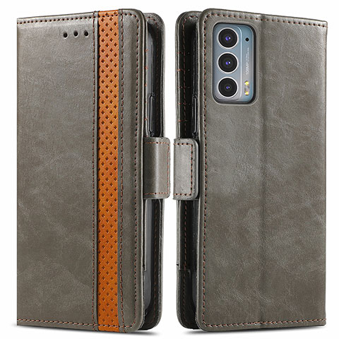 Funda de Cuero Cartera con Soporte Carcasa S02D para Motorola Moto Edge 20 5G Gris