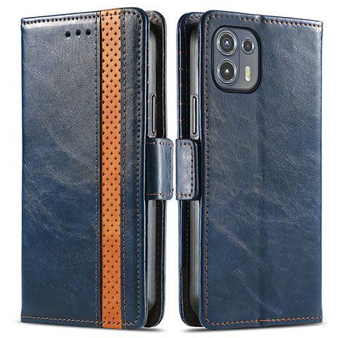 Funda de Cuero Cartera con Soporte Carcasa S02D para Motorola Moto Edge 20 Lite 5G Azul