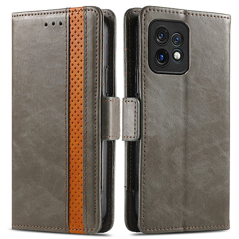 Funda de Cuero Cartera con Soporte Carcasa S02D para Motorola Moto Edge 40 Pro 5G Gris