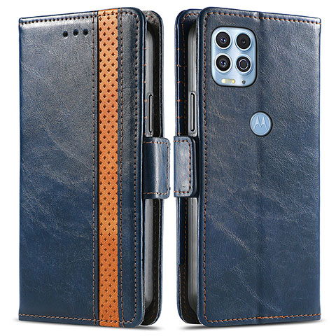 Funda de Cuero Cartera con Soporte Carcasa S02D para Motorola Moto Edge S 5G Azul