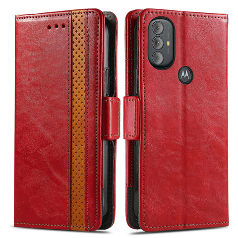 Funda de Cuero Cartera con Soporte Carcasa S02D para Motorola Moto G Play Gen 2 Rojo