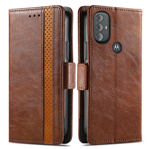 Funda de Cuero Cartera con Soporte Carcasa S02D para Motorola Moto G Power (2022) Marron