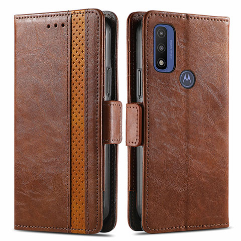 Funda de Cuero Cartera con Soporte Carcasa S02D para Motorola Moto G Pure Marron