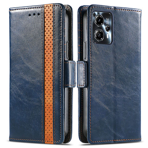 Funda de Cuero Cartera con Soporte Carcasa S02D para Motorola Moto G13 Azul