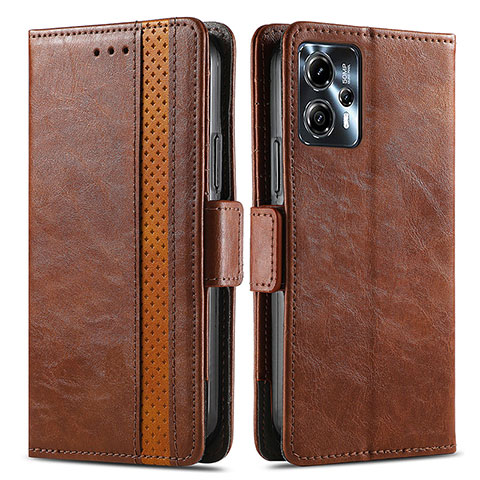 Funda de Cuero Cartera con Soporte Carcasa S02D para Motorola Moto G13 Marron