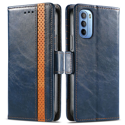 Funda de Cuero Cartera con Soporte Carcasa S02D para Motorola Moto G31 Azul