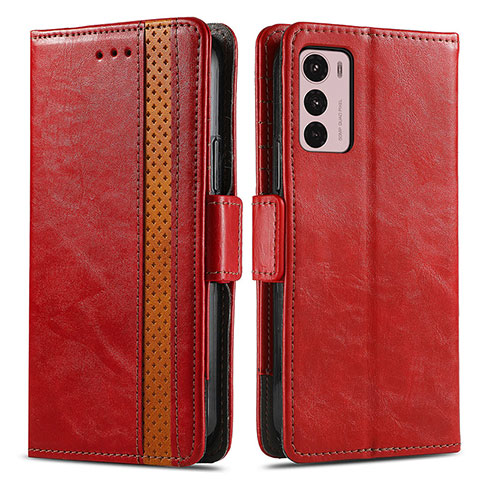 Funda de Cuero Cartera con Soporte Carcasa S02D para Motorola Moto G42 Rojo