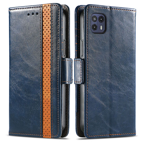 Funda de Cuero Cartera con Soporte Carcasa S02D para Motorola Moto G50 5G Azul