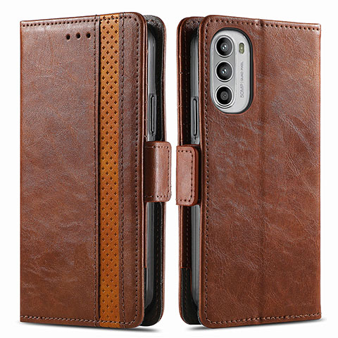 Funda de Cuero Cartera con Soporte Carcasa S02D para Motorola MOTO G52 Marron