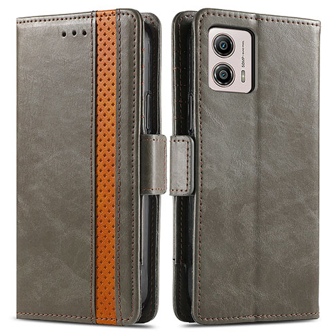 Funda de Cuero Cartera con Soporte Carcasa S02D para Motorola Moto G53j 5G Gris