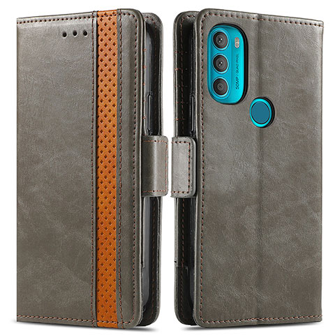 Funda de Cuero Cartera con Soporte Carcasa S02D para Motorola Moto G71 5G Gris