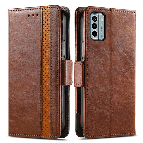 Funda de Cuero Cartera con Soporte Carcasa S02D para Nokia G22 Marron