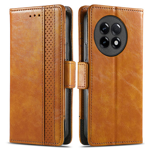 Funda de Cuero Cartera con Soporte Carcasa S02D para OnePlus 11R 5G Marron Claro