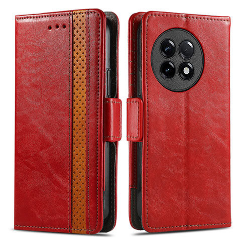 Funda de Cuero Cartera con Soporte Carcasa S02D para OnePlus 11R 5G Rojo