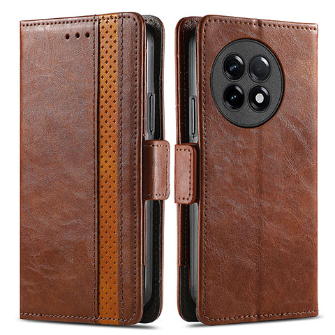 Funda de Cuero Cartera con Soporte Carcasa S02D para OnePlus Ace 2 Pro 5G Marron