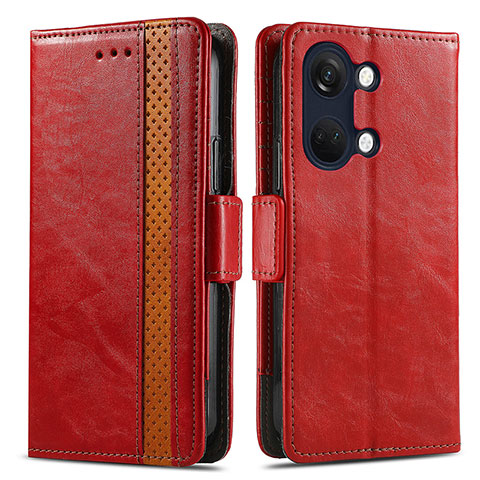 Funda de Cuero Cartera con Soporte Carcasa S02D para OnePlus Ace 2V 5G Rojo