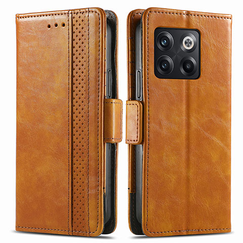 Funda de Cuero Cartera con Soporte Carcasa S02D para OnePlus Ace Pro 5G Marron Claro