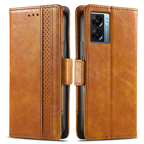 Funda de Cuero Cartera con Soporte Carcasa S02D para OnePlus Nord N300 5G Marron Claro