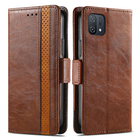 Funda de Cuero Cartera con Soporte Carcasa S02D para Oppo A16K Marron