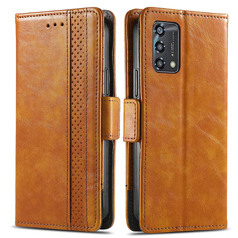 Funda de Cuero Cartera con Soporte Carcasa S02D para Oppo A74 4G Marron Claro