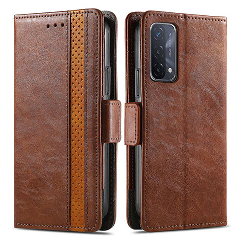 Funda de Cuero Cartera con Soporte Carcasa S02D para Oppo A93 5G Marron