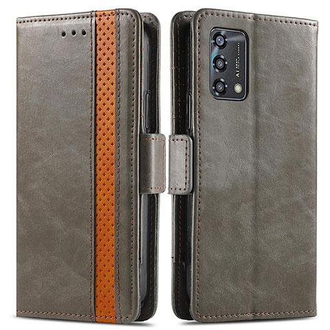 Funda de Cuero Cartera con Soporte Carcasa S02D para Oppo A95 4G Gris