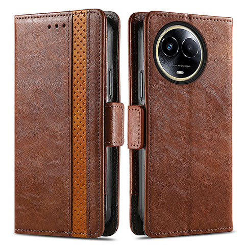 Funda de Cuero Cartera con Soporte Carcasa S02D para Realme 11 5G Marron