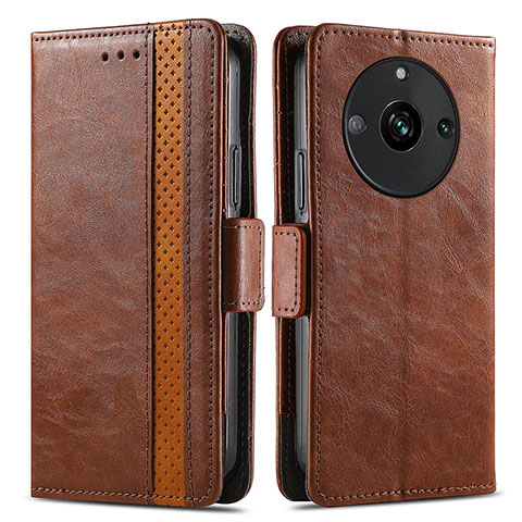 Funda de Cuero Cartera con Soporte Carcasa S02D para Realme 11 Pro+ Plus 5G Marron