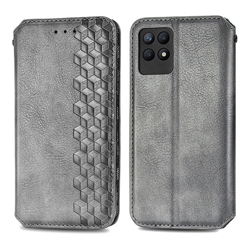 Funda de Cuero Cartera con Soporte Carcasa S02D para Realme 8i Gris