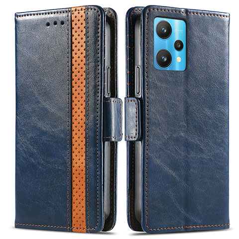 Funda de Cuero Cartera con Soporte Carcasa S02D para Realme 9 4G Azul