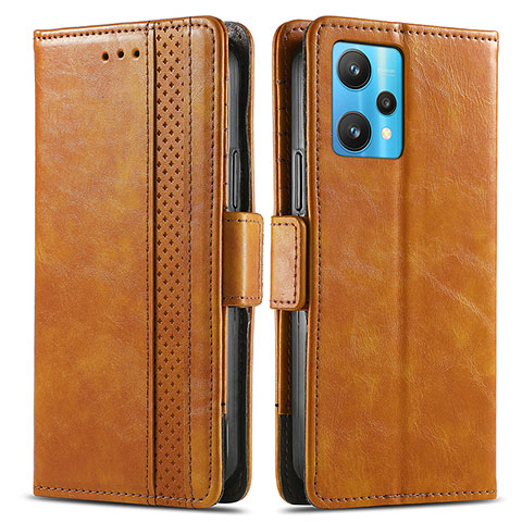 Funda de Cuero Cartera con Soporte Carcasa S02D para Realme 9 Pro+ Plus 5G Marron Claro