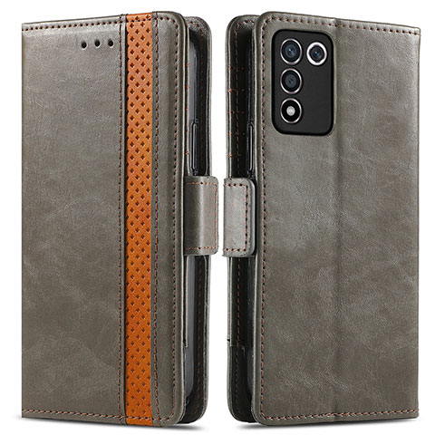 Funda de Cuero Cartera con Soporte Carcasa S02D para Realme 9 SE 5G Gris