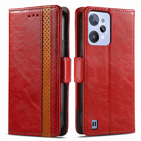 Funda de Cuero Cartera con Soporte Carcasa S02D para Realme C31 Rojo